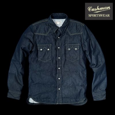 画像1: CUSHMAN(クッシュマン）8oz DENIM DOWN SHRTS　デニムダウンシャツジャケット