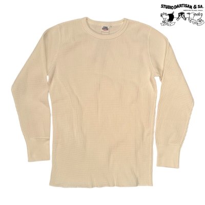 画像1: STUDO D' ARTISAN　 ステュディオ.ダ.ルチザン　HEAVY THERMAL CREW  L/S T-SHIRT  WHITE