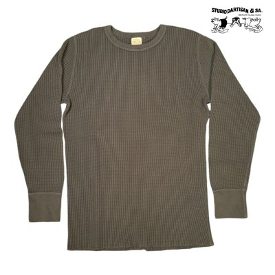 画像1: STUDO D' ARTISAN　 ステュディオ.ダ.ルチザン　HEAVY THERMAL CREW  L/S T-SHIRT  BLUE