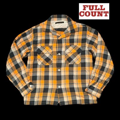 画像1: FULL COUNTフルカウント ORIGINAL COTTON CHECK FLANNEL OPEN COLLAR SHIRTS 