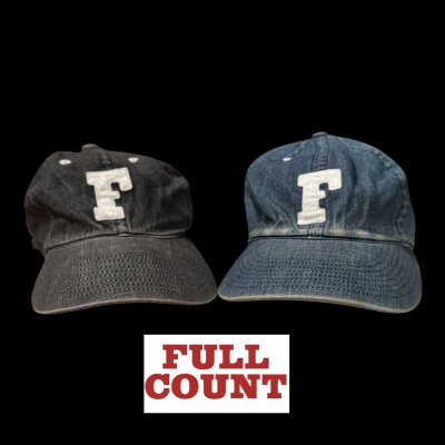 画像1: FULL COUNT フルカウント　6PANEL DENIM F BASEBALL CAP　VINTAGE WASH