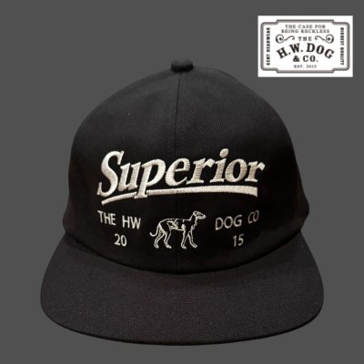 画像1: THE H.W.DOG&CO SUPERIOR LOGO BASEBALL CAP BLACK　ブラック