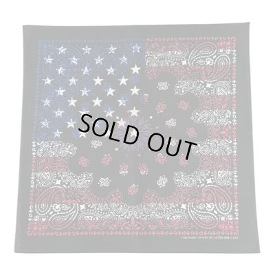 画像1: BANDANNAS  バンダナ　MADE IN U.S.A.　　ブラックペイズリーフラッグ