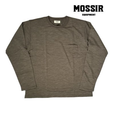 画像1: MOSSIR モシール   Den　ロングスリーブポケットTEE  CHARCOAL