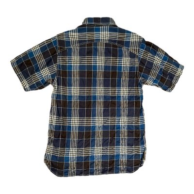 画像2: CUSHMAN 　クッシュマン　SHIRRING CHECK WORK SHIRTS  BLUE/NAVY