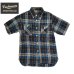 画像1: CUSHMAN 　クッシュマン　SHIRRING CHECK WORK SHIRTS  BLUE/NAVY (1)