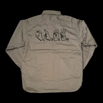 画像2: CUSHMAN  クッシュマンCOTTN SATIN WORK SHIRT　グレー