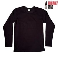 HIGHWAY NINE　ハイウェイナイン　U-NECK RIB　L/S　Tee　ＢＬＡＣＫ　ブラック