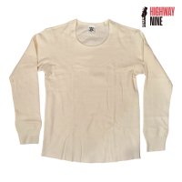 HIGHWAY NINE　ハイウェイナイン　U-NECK ハニカムサーマルL/S　Tee　NATURAL　ナチュラル