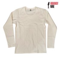 HIGHWAY NINE　ハイウェイナイン　U-NECK RIB　L/S　Tee　WHITE