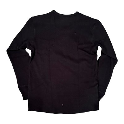 画像2: HIGHWAY NINE　ハイウェイナイン　U-NECK ハニカムサーマルL/S　Tee　ＢＬＡＣＫ　ブラック