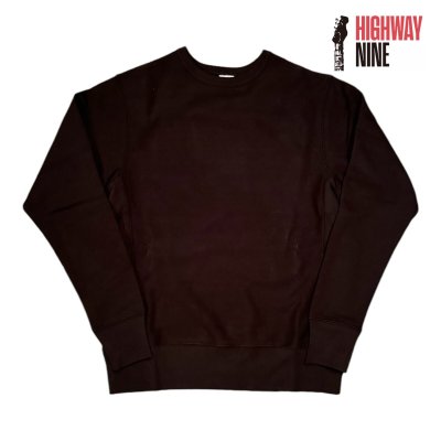 画像1: HIGHWAY NINE　ハイウェイナイン　9oz 裏起毛　CREW　BLACK