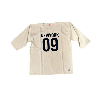 画像2: HIGHWAY NINE　ハイウェイナイン　 10/-TENJIKU ROUGH FIT FOOT BALL PRINT TEE　NEW YORK　WHITEホワイト/BLACKブラック