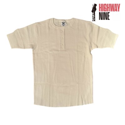 画像1: HIGHWAY NINE　ハイウェイナイン　HENRY-NECK ハニカムサーマルS/S　Tee　NATURAL　ナチュラル