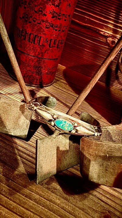 画像2: INDIANJEWELRY 　Fritson Toledo Fox turquoiseバングル