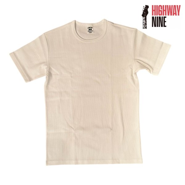 画像1: HIGHWAY NINE　ハイウェイナイン　C-NECK RIB　S/S　Tee　WHITE (1)