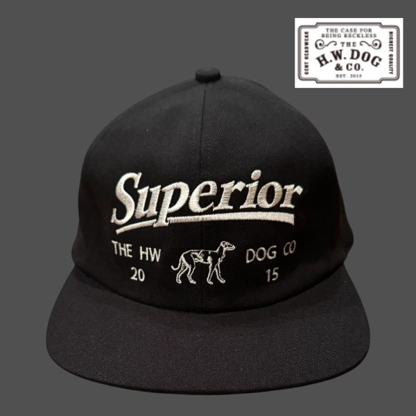 画像1: THE H.W.DOG&CO SUPERIOR LOGO BASEBALL CAP BLACK　ブラック (1)