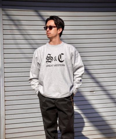 画像1: Sugar & Co.  Drop Sweat シュガーアンドカンパニー  　reverse sweat　ブラック    H.ホワイト