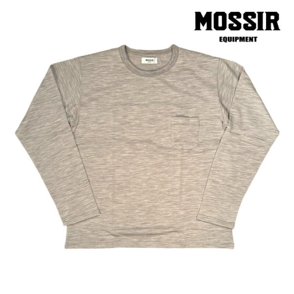 画像1: MOSSIR モシール   Den　ロングスリーブポケットTEE 　LIGHT GRAY (1)