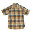 画像2: CUSHMAN 　クッシュマン　SHIRRING CHECK WORK SHIRTS  TURQUOISE/BROWN (2)