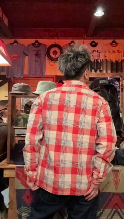 画像2: CUSHMAN 　クッシュマン　KASURI OPEN COLLAR SHIRTS  RED