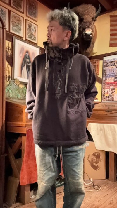 画像1: GYPSY＆SONS　80 HIMALAYA HOODIE　BLACK　ブラック