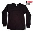 画像1: HIGHWAY NINE　ハイウェイナイン　U-NECK ハニカムサーマルL/S　Tee　ＢＬＡＣＫ　ブラック (1)