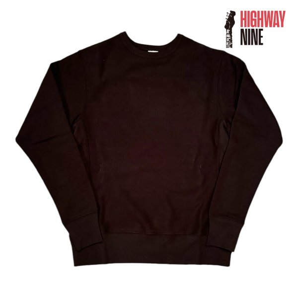 画像1: HIGHWAY NINE　ハイウェイナイン　9oz 裏起毛　CREW　BLACK (1)